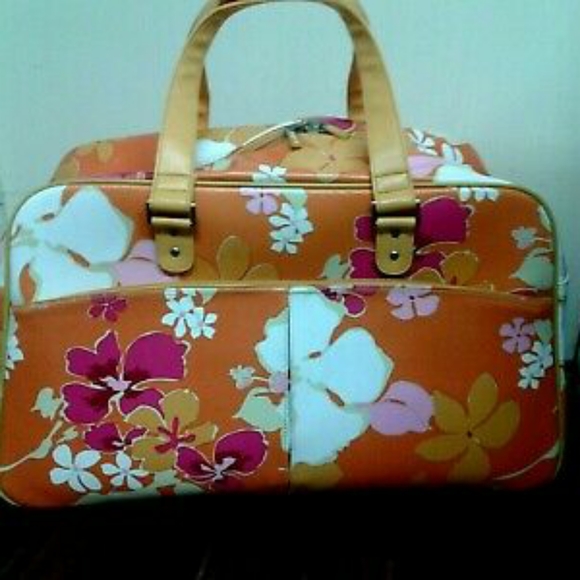 Roxy orange sherbert floral print rolling duffle w - Picture 2 of 8
